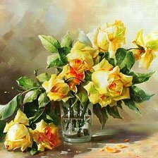 Схема вышивки «Желтые розы»