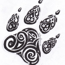 Схема вышивки «лапа медведя чб»