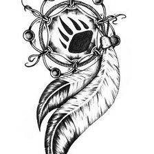 Схема вышивки «ловец снов с лапой»