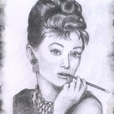 Схема вышивки «Одри Хепберн»