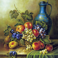 Схема вышивки «натюрморт с виноградом»