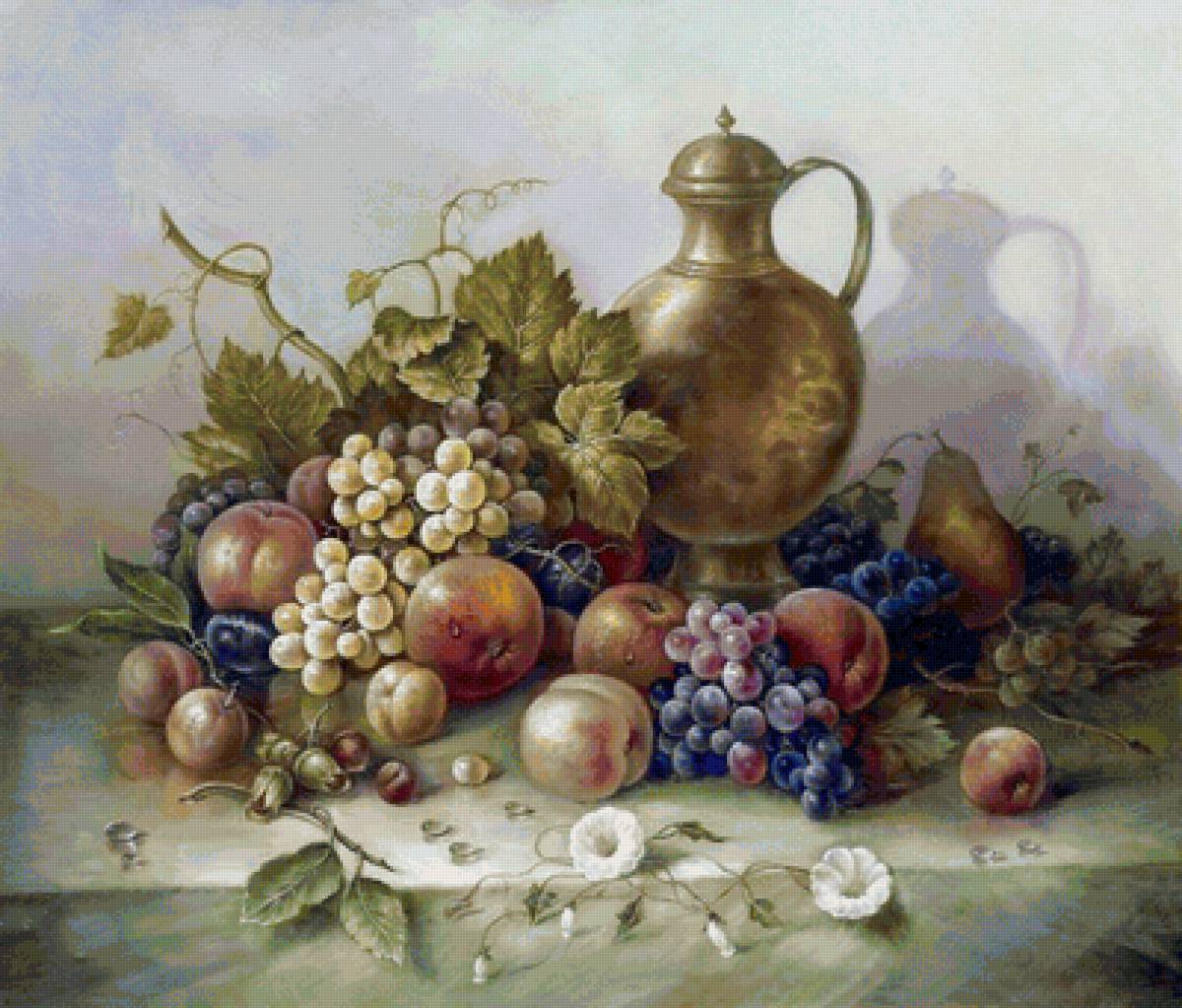 натюрморт с виноградом - виноград, фрукты, ягоды, натюрморт - предпросмотр