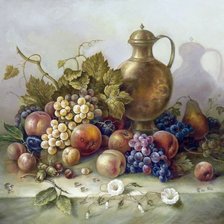 Схема вышивки «натюрморт с виноградом»