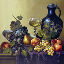 Схема вышивки «натюрморт с виноградом»