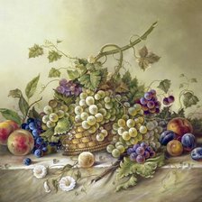 Схема вышивки «натюрморт с виноградом»