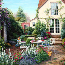 Схема вышивки «Дом в саду»