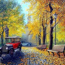 Схема вышивки «в осеннем парке»