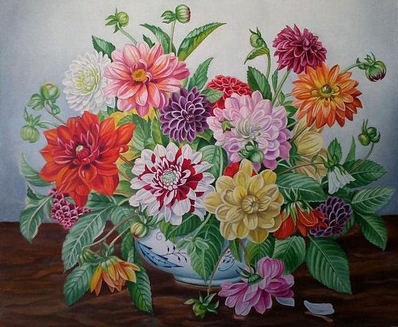 букет цветов - георгины - оригинал