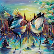 Схема вышивки «Журавлики»