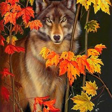 Схема вышивки «волк»