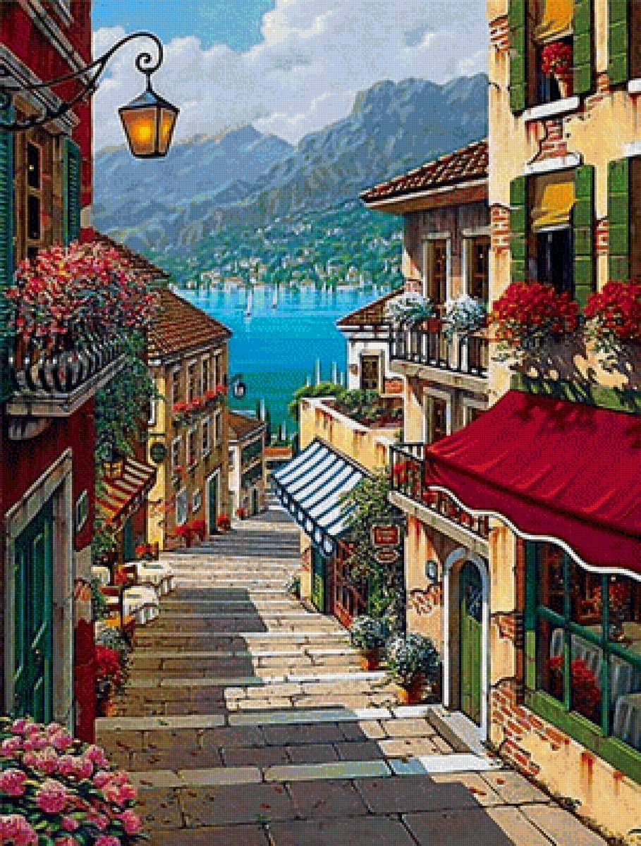 дорога к морю - картина, пейзаж, город - предпросмотр