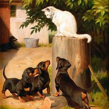 Схема вышивки «встреча во дворе»