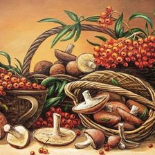 Схема вышивки «грибы»