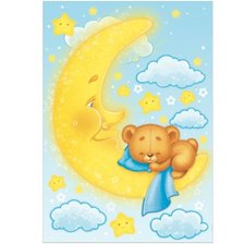 Схема вышивки «мишка на луне»