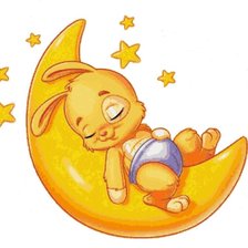 Схема вышивки «зайка на луне»