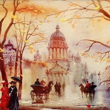 Схема вышивки «В Петербурге сегодня дожди»