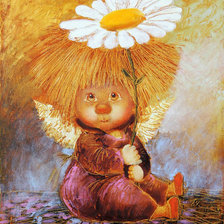 Схема вышивки «ангел с ромашкой»