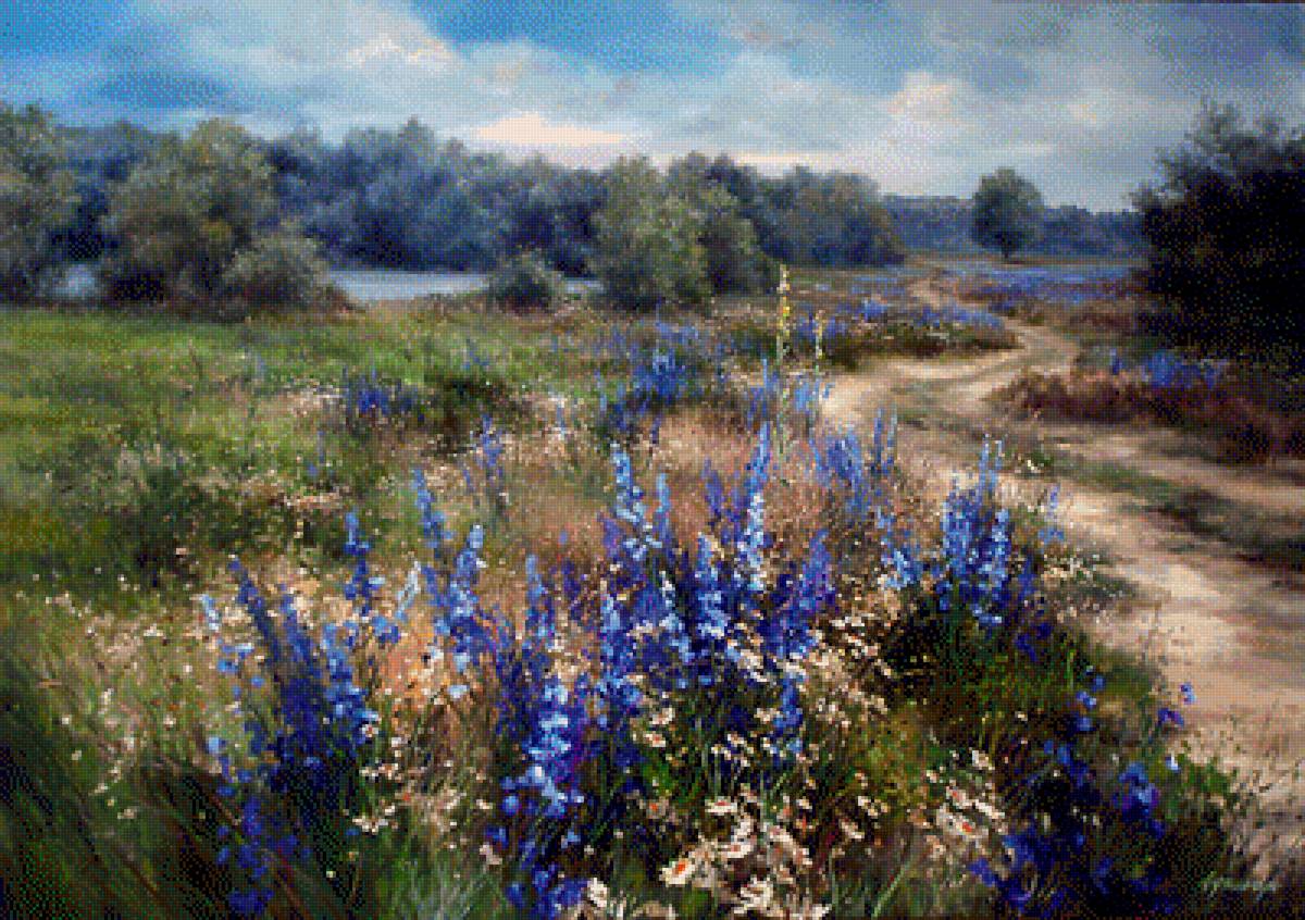 деревенское раздолье Ольга Одальчук - лето, лес, речка, поле, цветы, пейзаж - предпросмотр