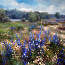 Схема вышивки «деревенское раздолье Ольга Одальчук»