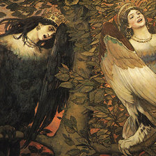 Схема вышивки «птицы Гамаюн»