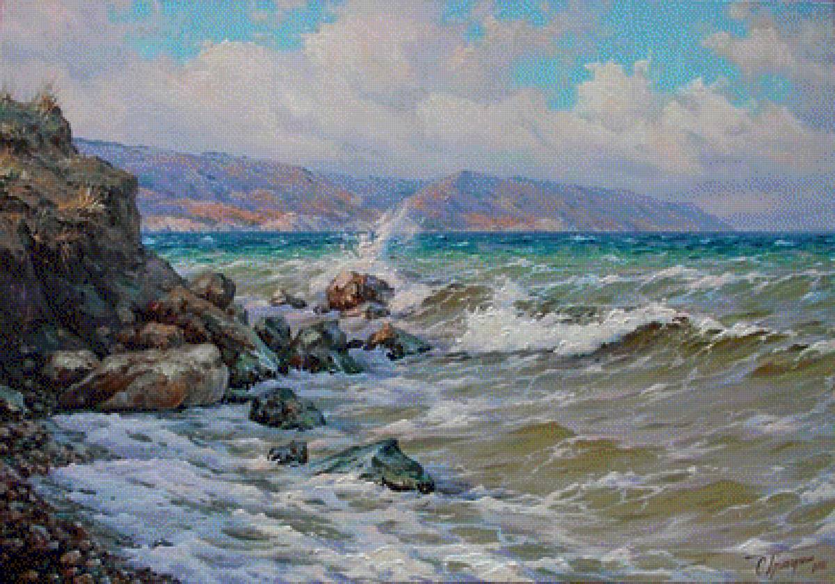 море - красота, горы, море, чайки, шторм - предпросмотр