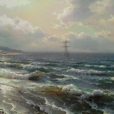 Схема вышивки «море»