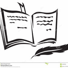 раскрытая книга. монохром