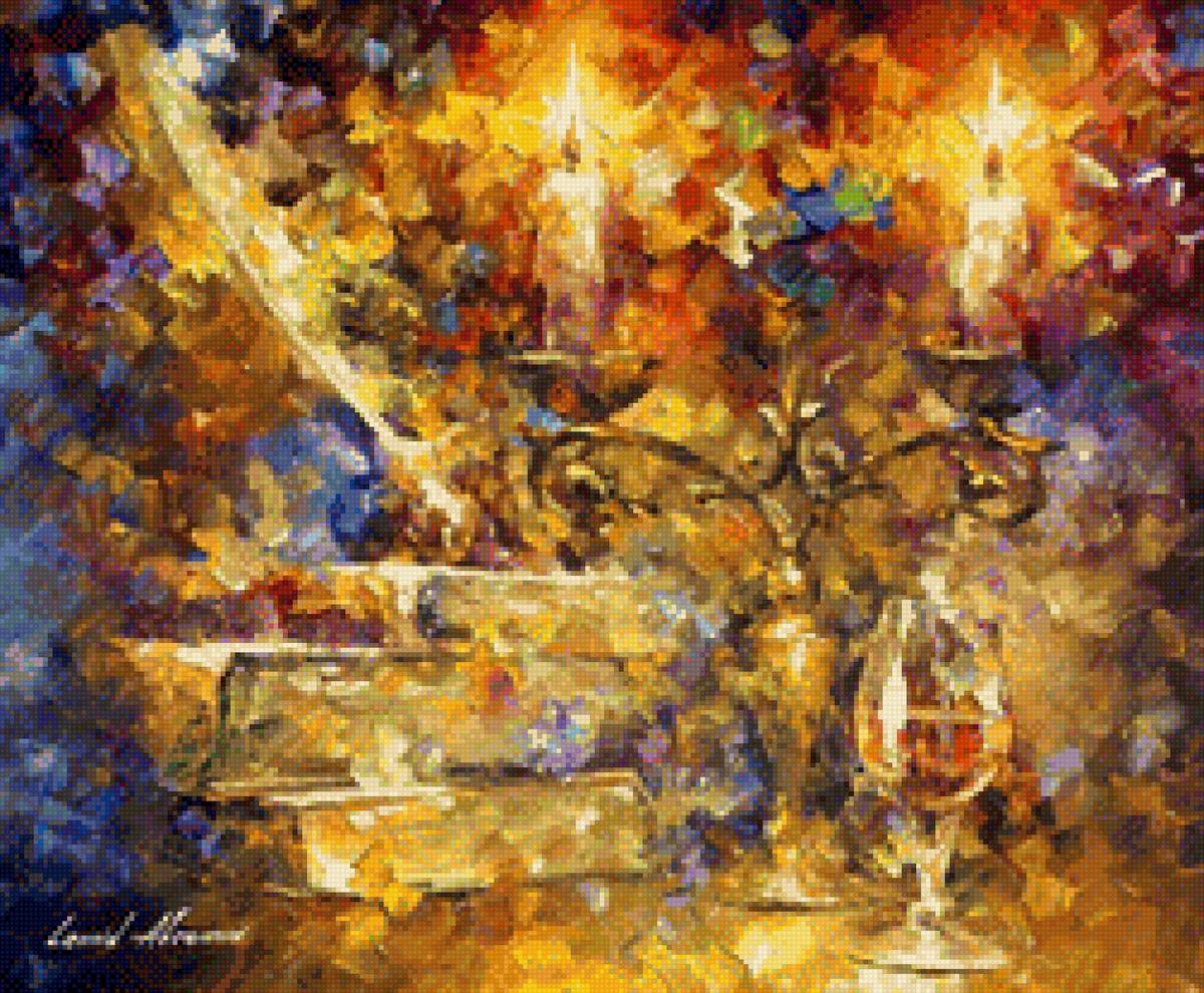 old thoughts - afremov, naturmort - предпросмотр