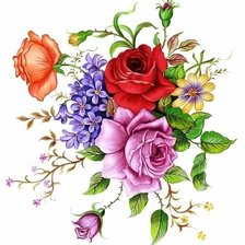 Схема вышивки «букет цветов»