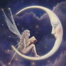 Схема вышивки «Эльф на месяце»