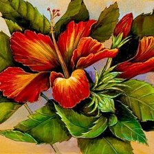 Схема вышивки «гибискус»