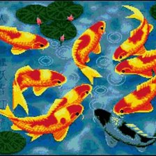 Схема вышивки «9 карпов»