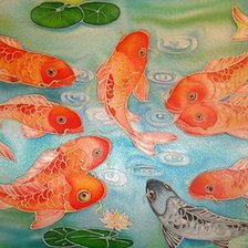 Схема вышивки «9 карпов»