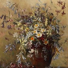 Схема вышивки «цветы в вазе»