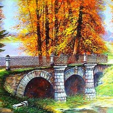 Схема вышивки «осенний мост»