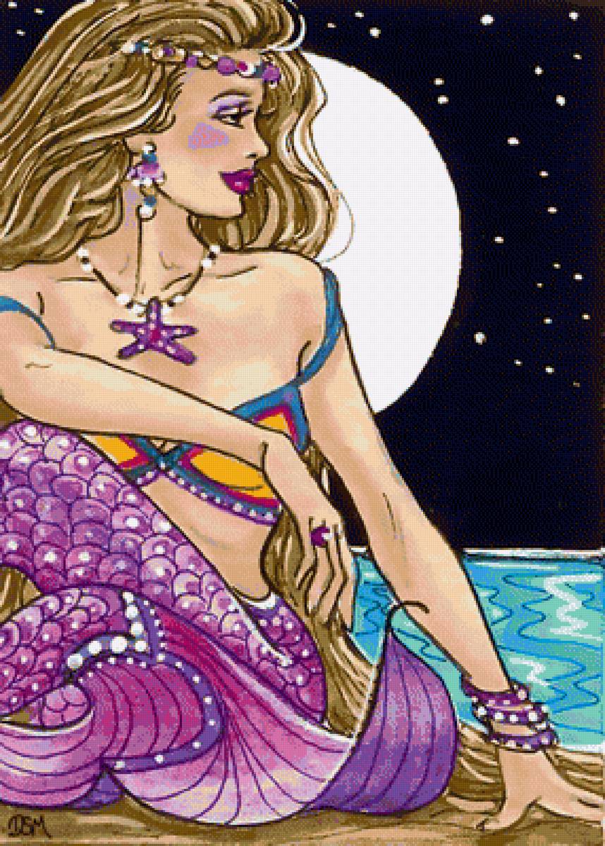 русалка - русалочка, русалки, сказка, девушка, фентези, ночь, море, миф, мифология - предпросмотр