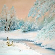 Схема вышивки «Зимний пейзаж»