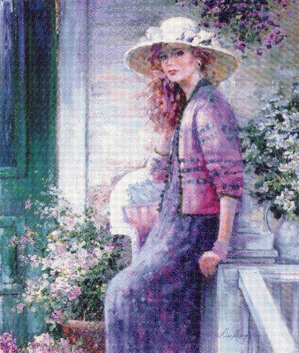 Девушка - картина, иллюстрация - предпросмотр