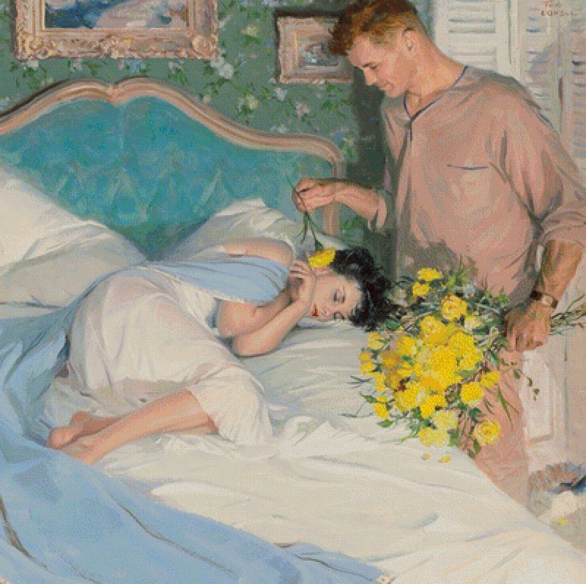 Пара - картина, иллюстрация - предпросмотр