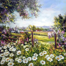 Схема вышивки «летний пейзаж»