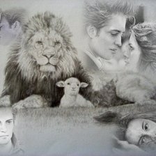Схема вышивки «Лев и овечка...»
