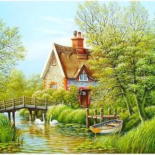 Схема вышивки «у реки»