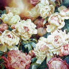 Схема вышивки «пионы»