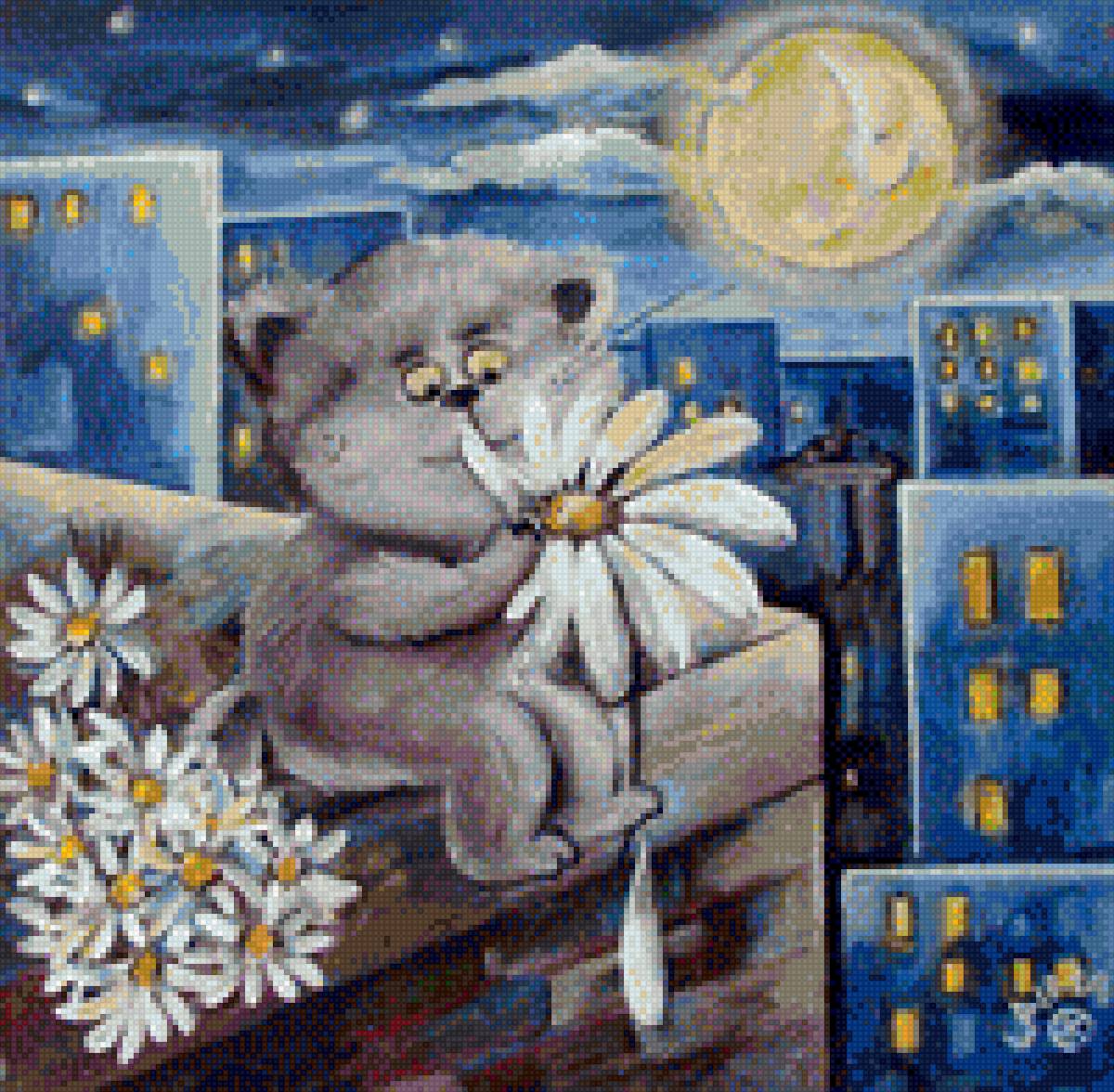 мечта - город, кот, ночь - предпросмотр