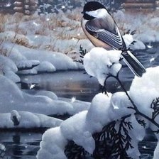 Схема вышивки «зимний день»