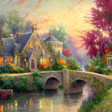 Схема вышивки «домик у воды»