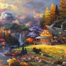 Схема вышивки «домик у воды»