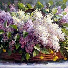 Схема вышивки «сирень»