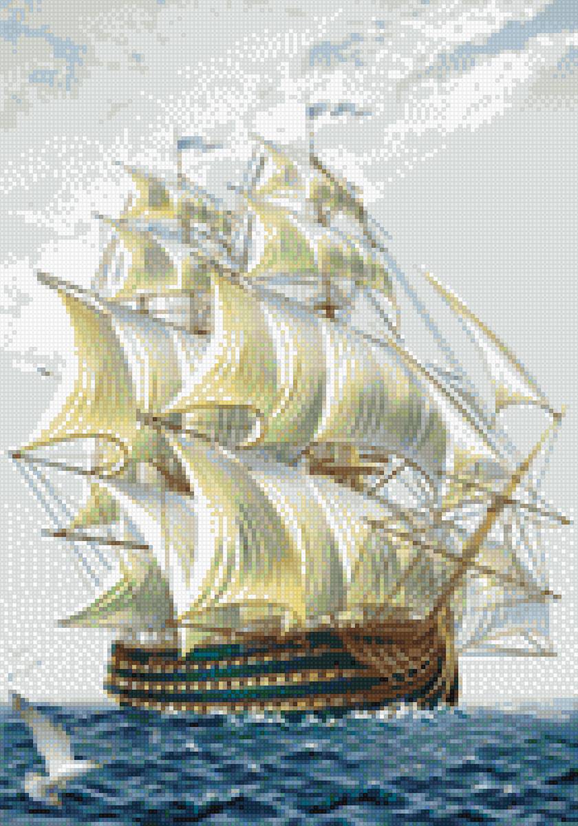 парусник - море, парусник - предпросмотр