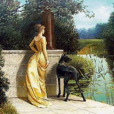 Схема вышивки «дама с собачкой»